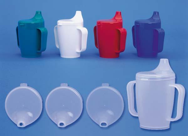 Trinkbecher-Set mit 2 Griffen und 2 Deckeln, blau
